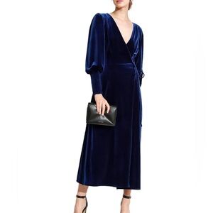 NWT Belle and Bloom Royal Blue Velvet Maxi Dress